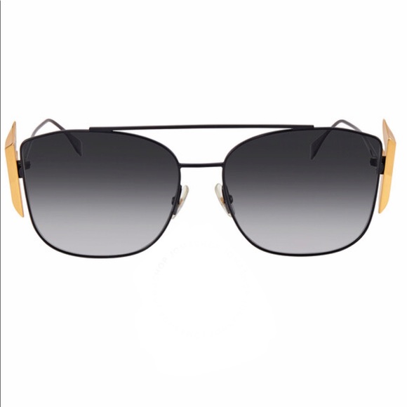 Fendi Dark Grey Gradient Aviator Sunglasses NWT main image 4